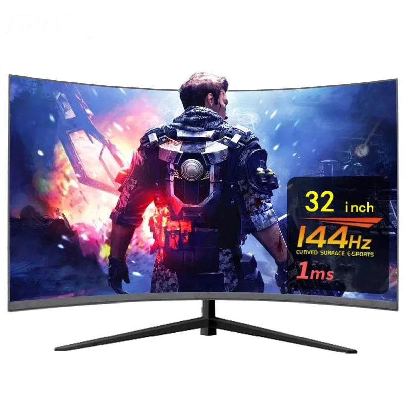 Écran LCD incurvé de Gamer de 32 pouces, 144hz, HD, 1080p, HDMI, écran d