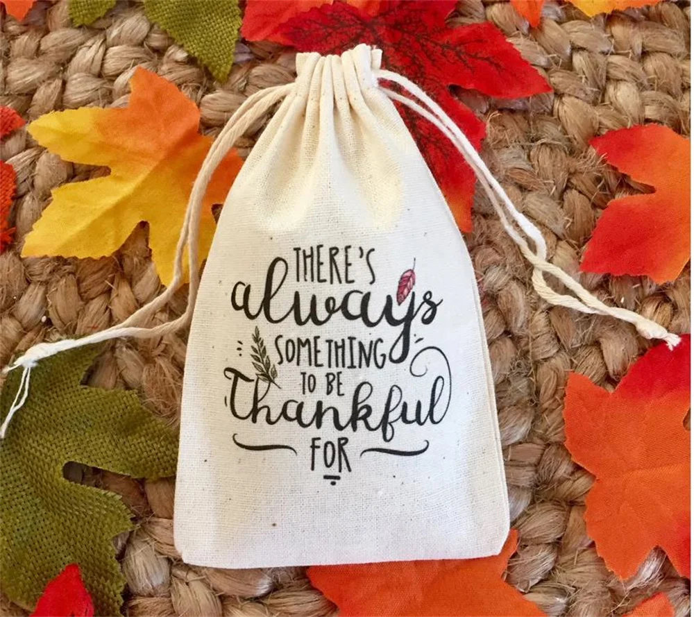 

20pcs Thanksgiving Favor Bags / There is Always Something To Be Thankful For Treat Bags