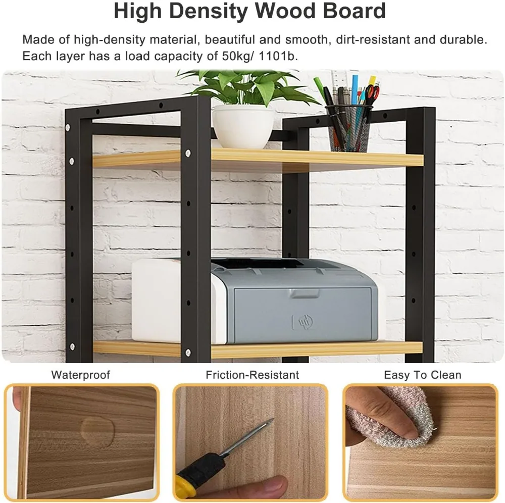 7-Tier Heavy Duty Audio Video Rack 140cm Adjustable Shelves Universal Wheels Home Entertainment Stand