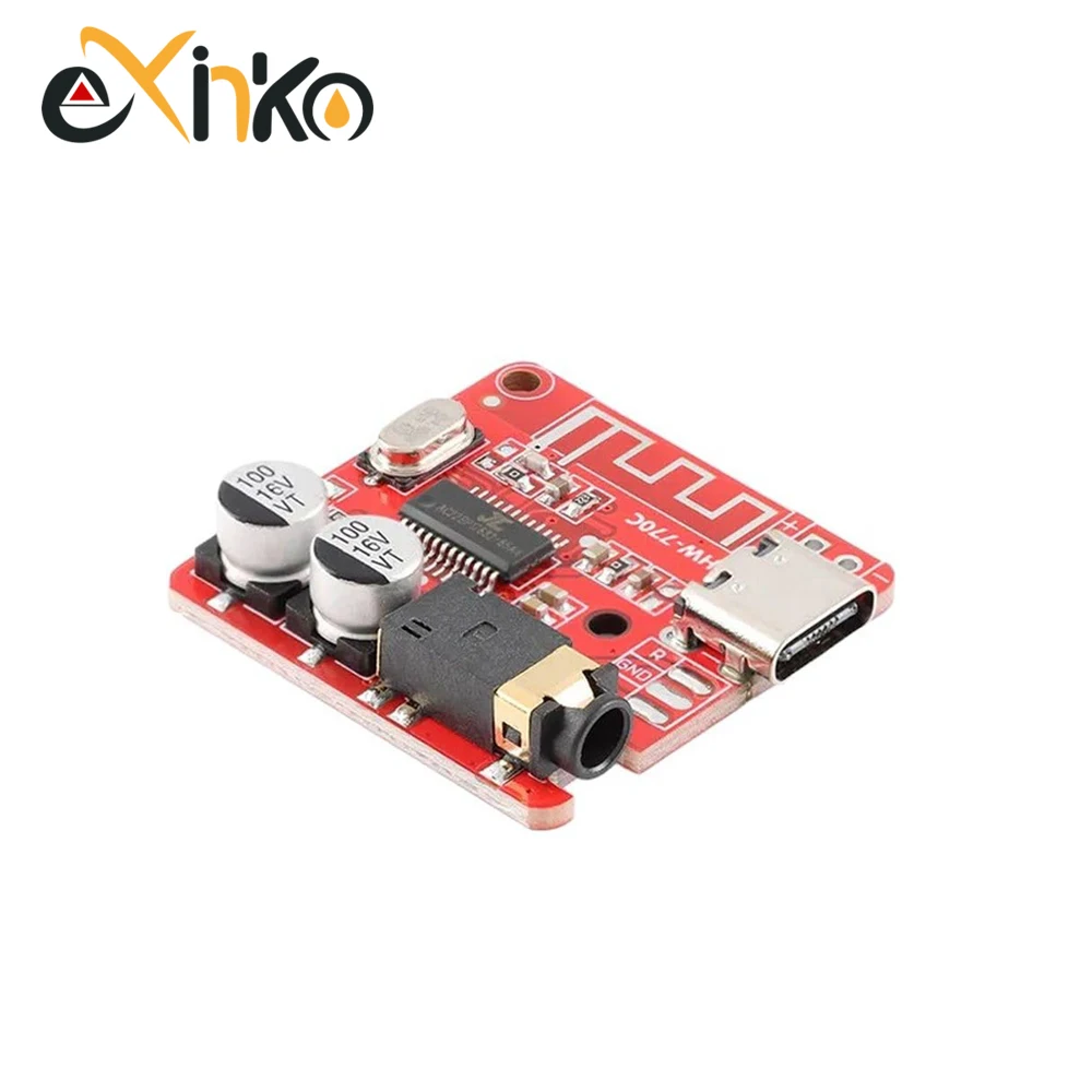 1-10PCS Bluetooth Audio Receiver Board Bluetooth 5.1 MP3 Lossless Decoder Micro USB 3.5mm Audio Output Amplifier Module Type-C 4