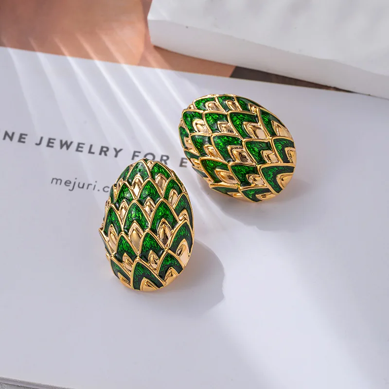 

Green Drop Glaze Oval Earrings for Women 925 Sterling Silver Free Shipping Girls Jewelry Vintage Fashion 2023