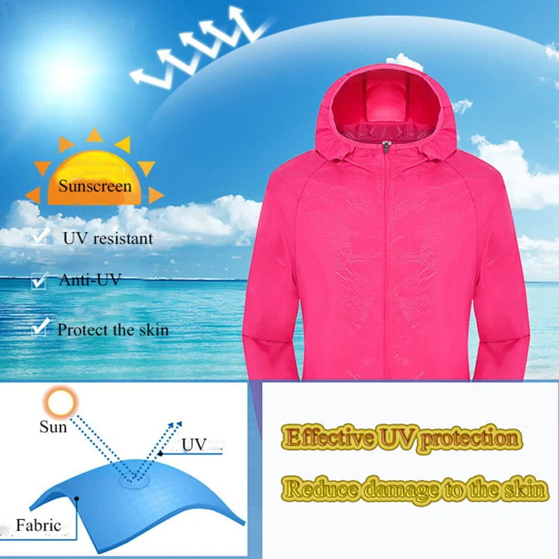 Waterproof Raincoat Sun Protective Jacket Men Women Camping Waterproof Anti-UV Outdoor Sports Climbing Quick Dry Windbreaker