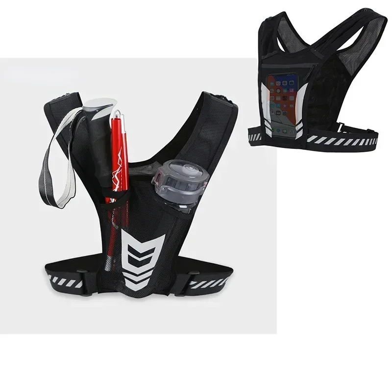 Reflective Running Backpack Lightweight Sports Running Cycling Vest Mobile Phone Cards Bag Men and Women Jogging Fitness Vest 6