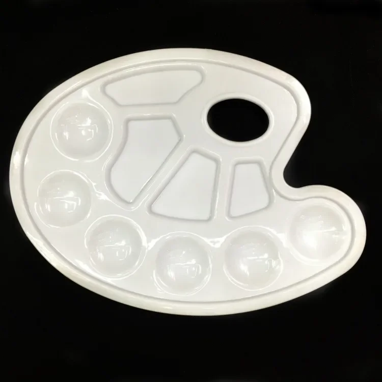 Gouache Oval Palette Children's Painting Plastic Palette Hand Grasp Paint Foot DIY Graffiti Art Supplies 1PC paint tray color palette