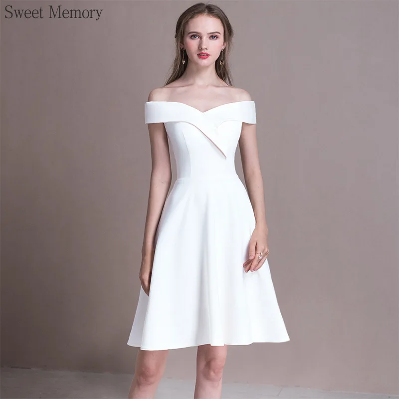 

Милое Свадебное Платье N105 с вырезом лодочкой и эффектом Памяти, женское ТРАПЕЦИЕВИДНОЕ ПЛАТЬЕ на молнии сзади с открытыми плечами, платье для дня рождения, платье принцессы для выпускного вечера