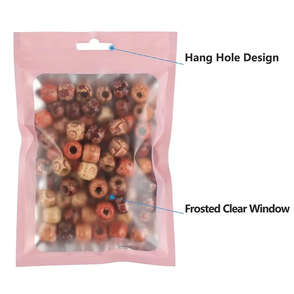 50pcs Colorful Zipper Mylar Bags Visible Window Waterproof Aluminum Foil Plastic Seal Bags Packaging Gift Candy Coffee Bean 5