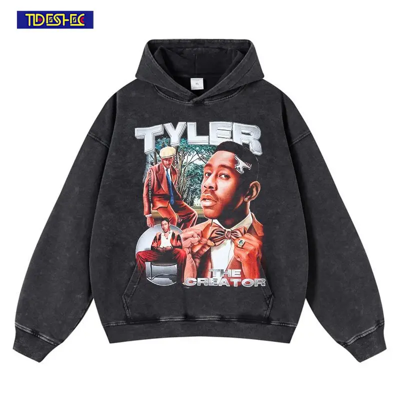 

Пуловер в стиле хип-хоп, 2023, панк, готический пуловер, винтажная толстовка с капюшоном, Мужской свитшот с графическим принтом, уличная одежда, свободная толстовка