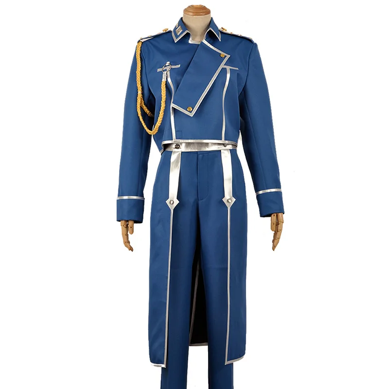 Anime Fullmetal Alchemist Cosplay Roy Mustang Costumes Military Uniform Suit Coat + Pants + Apron