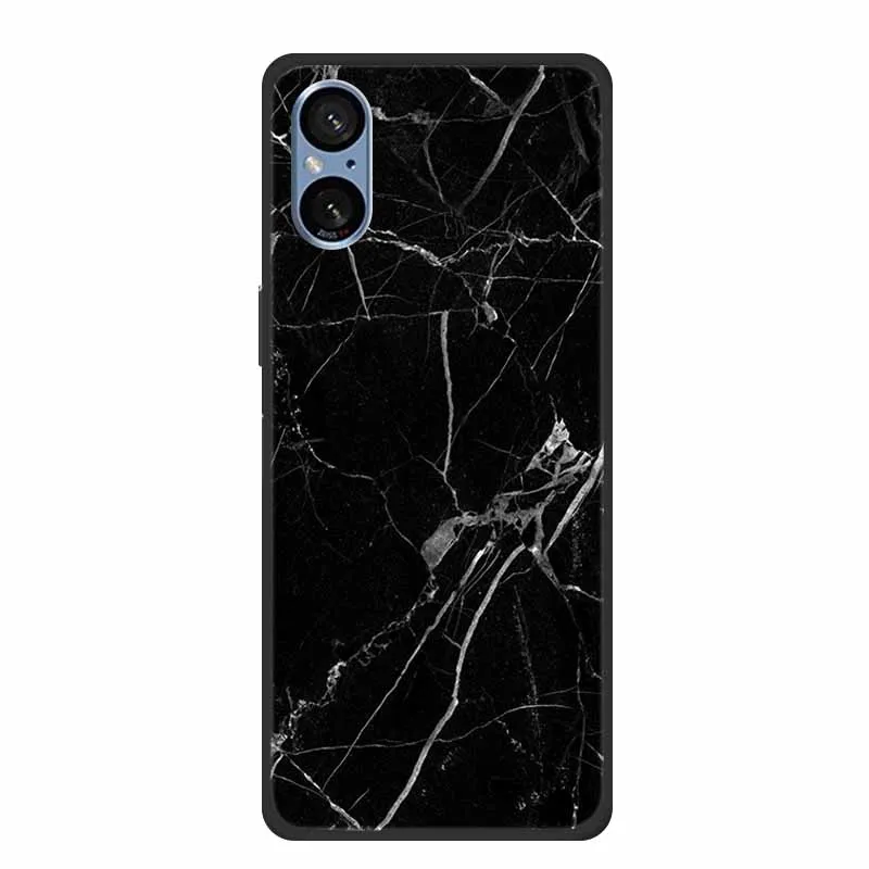 Elegant Marble Shockproof Soft Silicone TPU Back Cover for Sony Xperia 5V - Premium Phone Protection Case