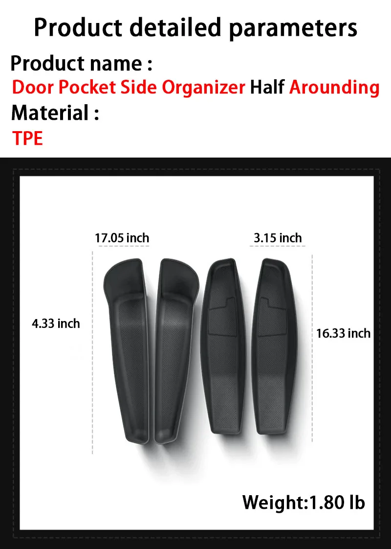 Door Side Storage Box For Tesla Model Y Juniper Model 3 Highland Full&Half Cover