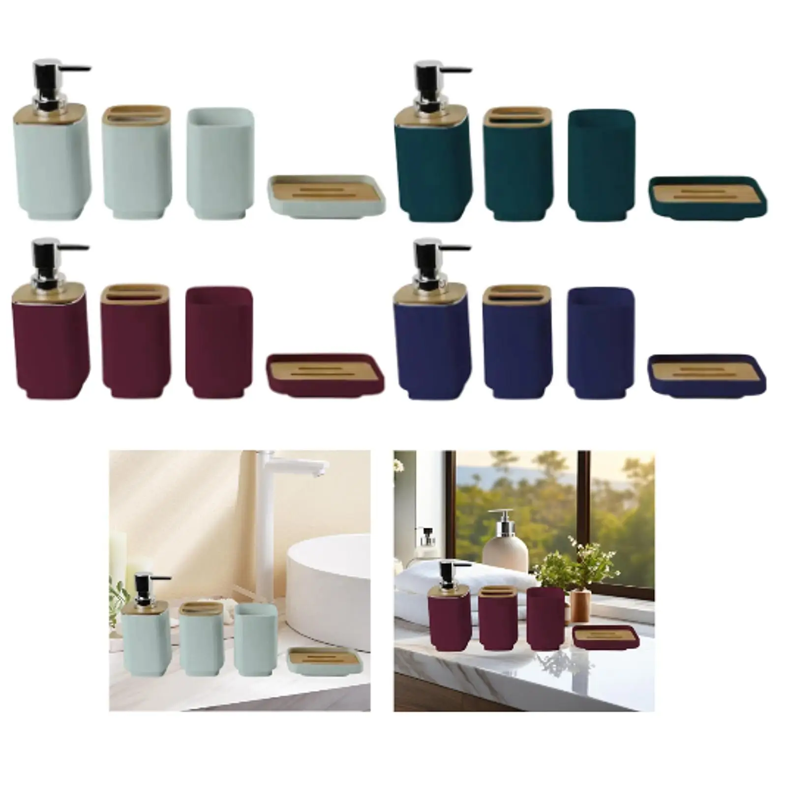 4 Pieces Bathroom Accessories Set Fashion for Office Friends