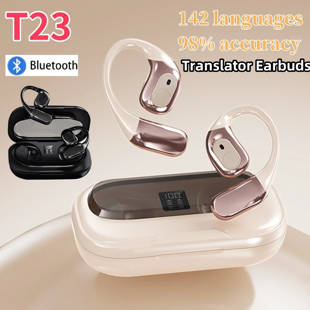 Smart Voice Translator Headphones Real-Time Translator Earbuds 142/144 Languages Noise Cancelling Instant Translated Ear Hook
