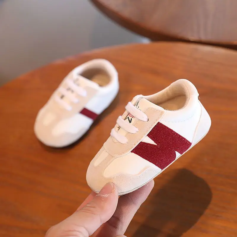 Newborn Baby Classic Sneakers Letters Splicing Baby Casual Shoe Anti-slip Hundred Walking Baby Boys Girls Baby Shoes 0-18 Months 4