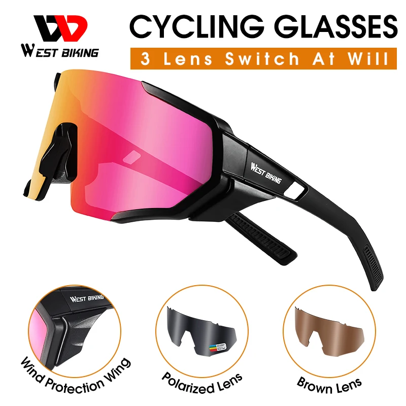West Biking 3 Lens Cycling Sunglasses YP0703138