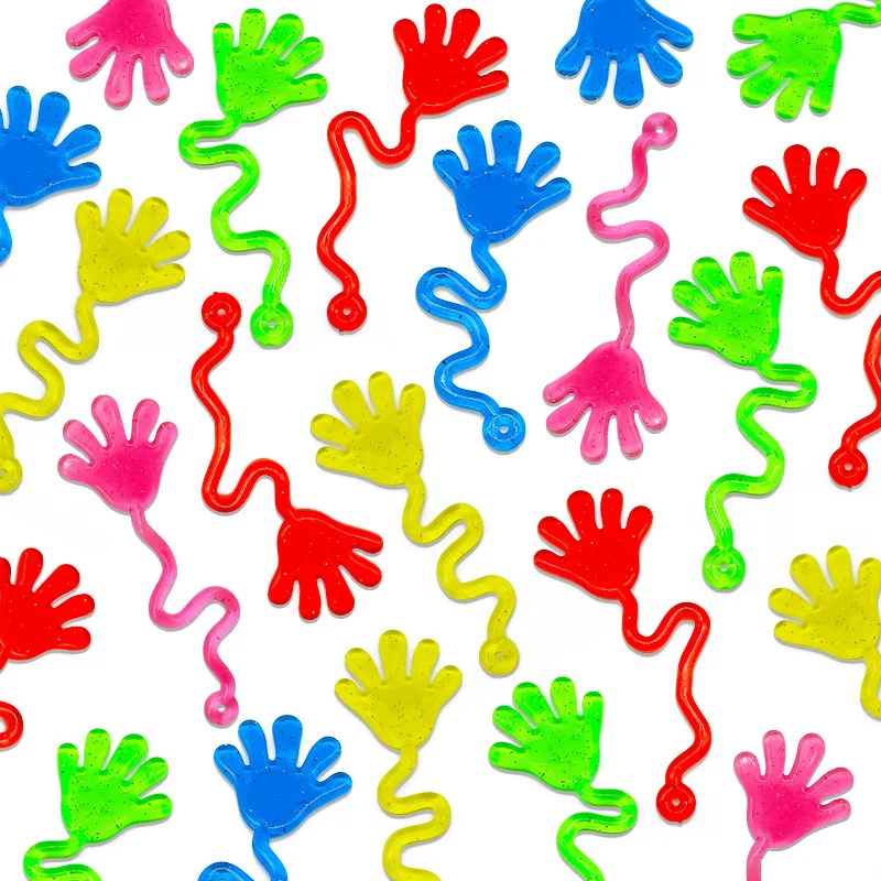 10/30/50pcs Sticky Hands For Kids Party Favor Stretchy Stress Relief Fidget Toys for Kids Funny Sticky Hands Classroom Prizes sticky hands