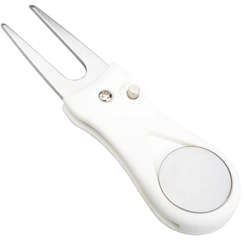 Versatile Golf Divot Tool Lightweight With Magnetic Ball Marker Head Groove Cleaner Retractable Pitchfork Black Golf Accessories 1