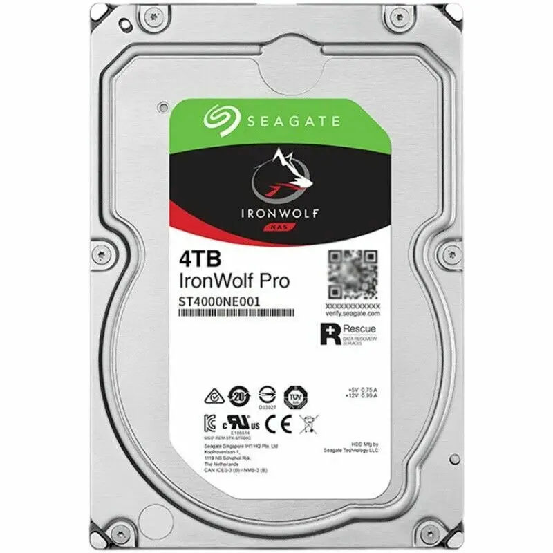Per Seagate Ironwolf Pro Nas 4Tb 7200Rpm 128Mb St4000Ne001 Disco Rigido Sata Da 3.5 "Testato Al 100% Nave Veloce