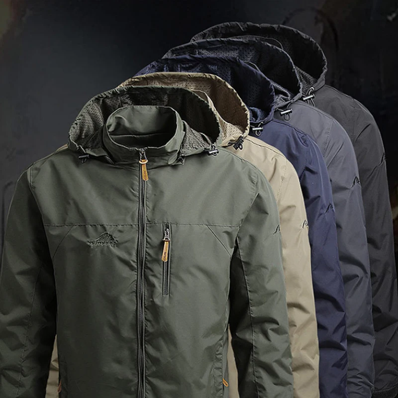 Waterproof Hiking Jackets Winter Camping Fishing Jackets For Men Waterproof Softshell Jackets Outdoor Windbreaker Tactical Hiking Coat Hunting Clothes 5XL