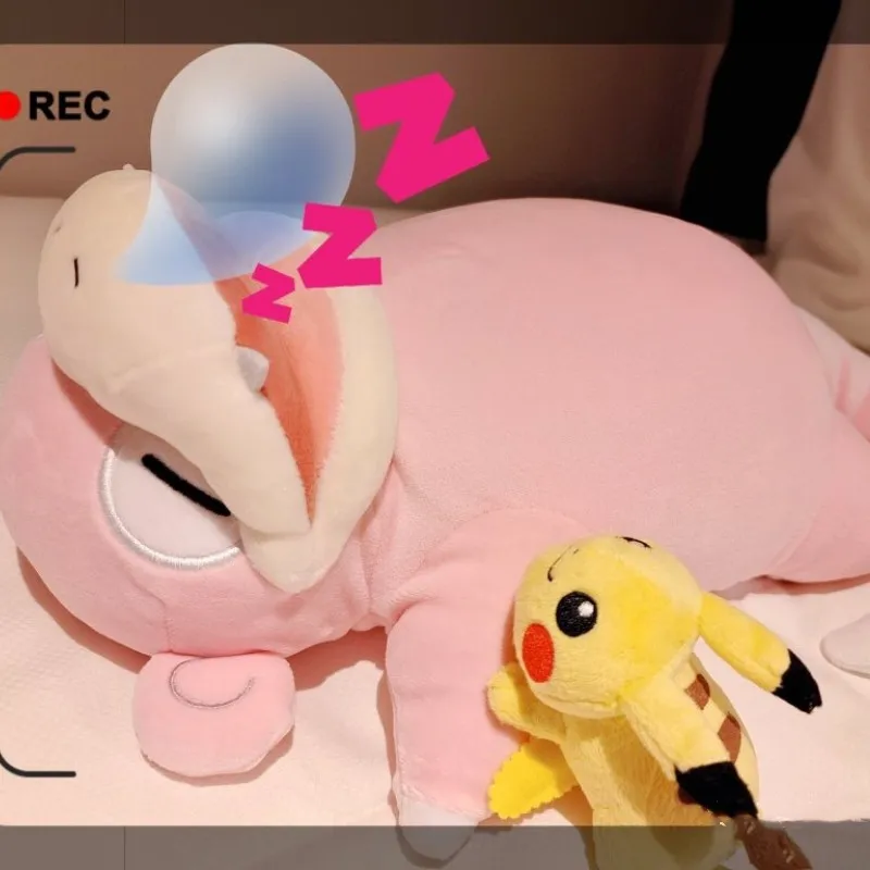 Pokemon Anime Stuffed Sleep Series Chikorita Slowpoke Cubone Figures  Animals Plush Toy Pocket Monster Game Pillow Doll Gifts 3