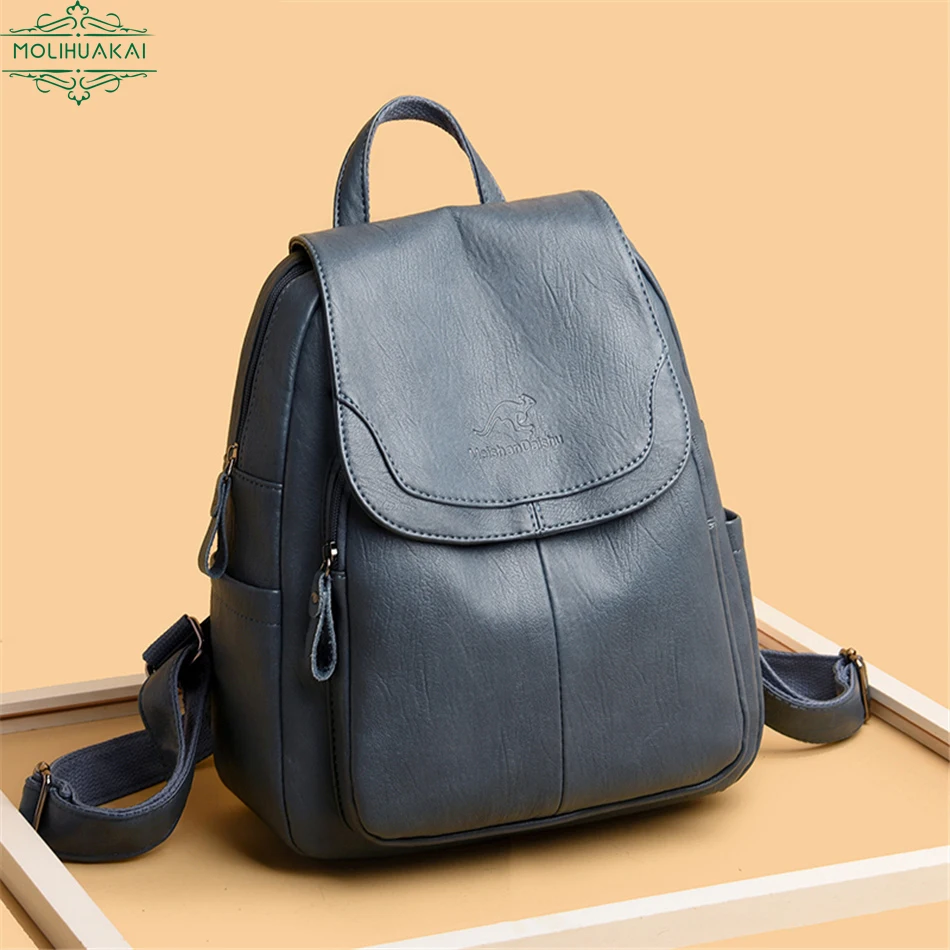 Mulheres de grande capacidade mochila bolsas de alta qualidade couro do sexo feminino saco escolar sacos viagem bagpack senhoras bookbag