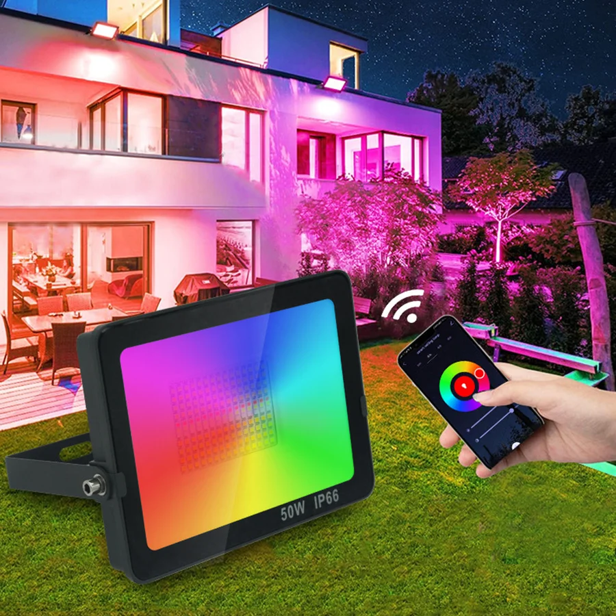 Tuya Outdoor Smart WiFi RGBCW Projecteur LED étanche 100W