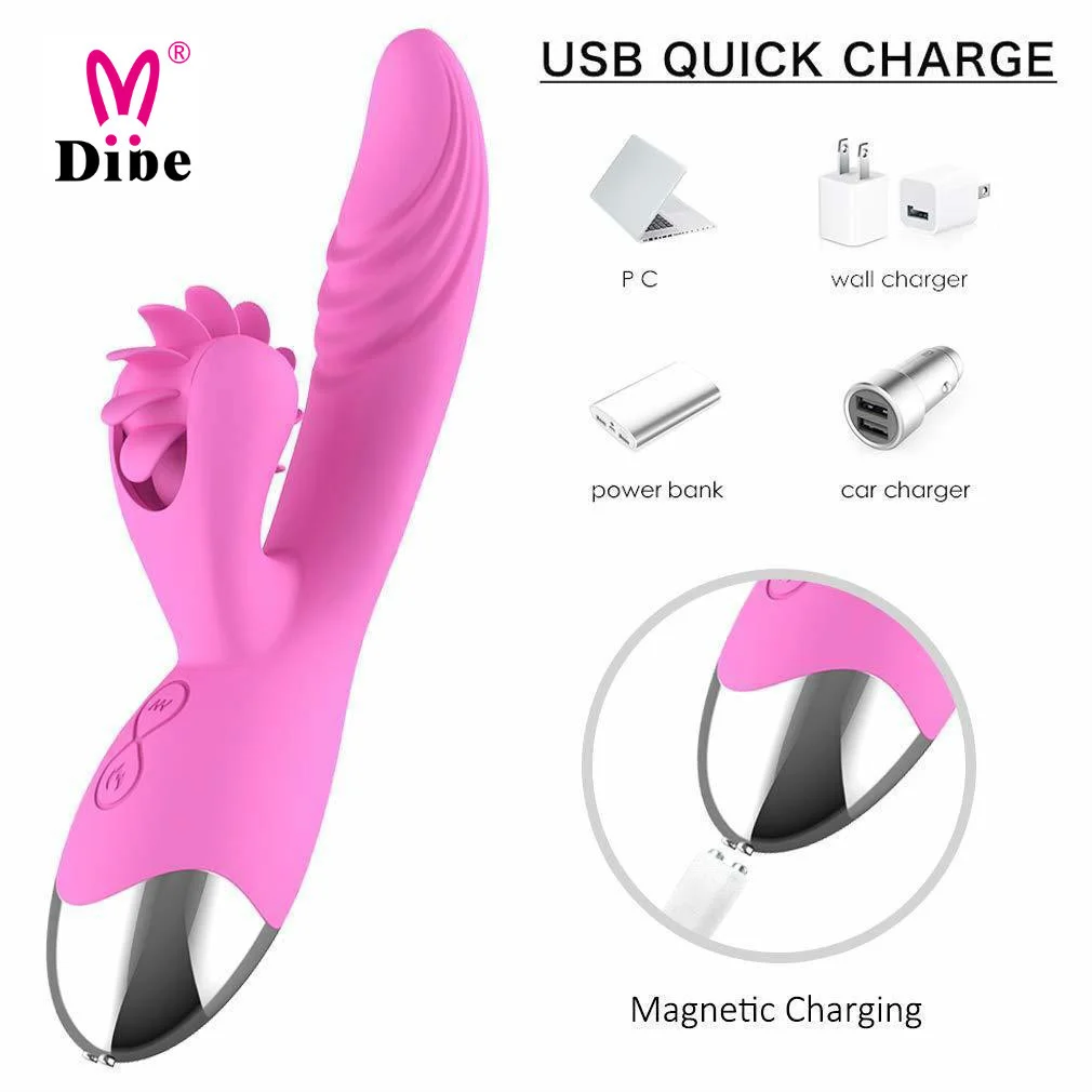 DIBE SeventhFeeling Rotation Zunge Lippen Lecken Multi-Speed Handmassage, USB aufladbar Wasserdicht für Wo_voghion.com
