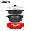 Hotpot Barbecue Pan 2 in 1 Multicooker Maifan Stone Grill Machine  Multifunctional Generic Heating Base Detachable Washable Pot 4