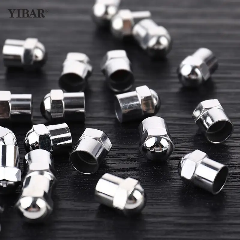 50Pcs Car Tyre Air Pressure Caps Car Wheel Tire Valve Stem Cap Plastic Chrome Plated Tire Accessories Universal Airtight Cover