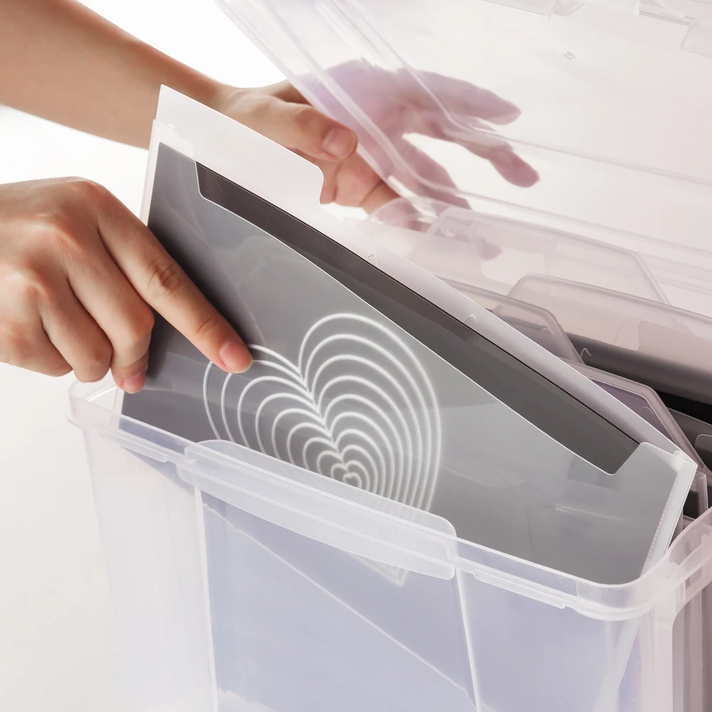 Plastic Storage Envelopes Double Sided Strong Magnetic Sheets and Clear Craft Storage Box for Storing Scrapbooking Craft Dies