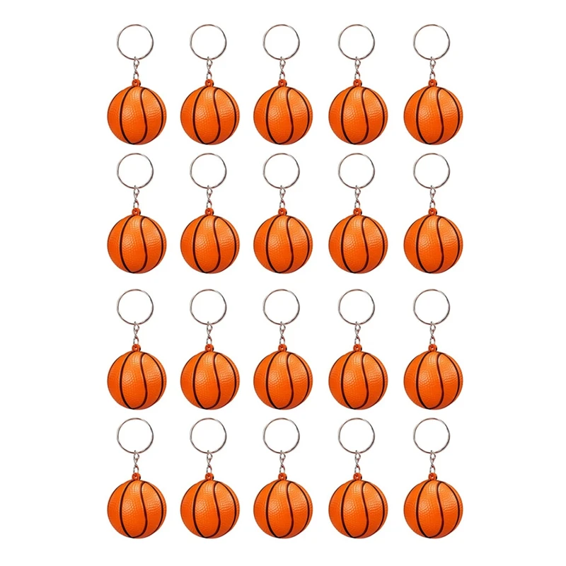 

20 Pack Basketball Ball Keychains For Party Favors,Basketball Stress Ball,School Carnival Reward,Sports Centerpiece