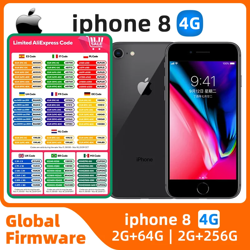 Apple iphone 8 Unlocked 4.7 inch 256G Original used phone