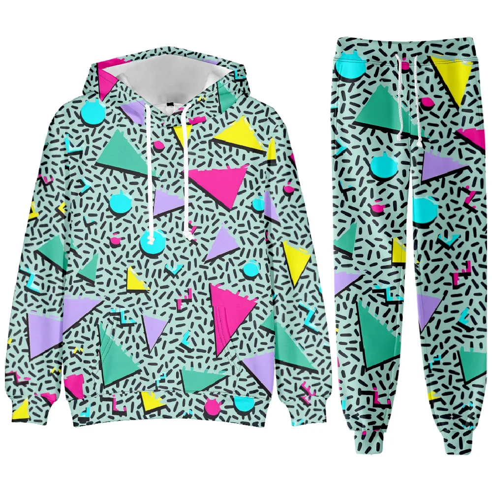 Pantalones de chándal retro de los años 80 y 90, de manga larga, con gráficos divertidos en 3D, unisex, deportivos, informales, para Halloween