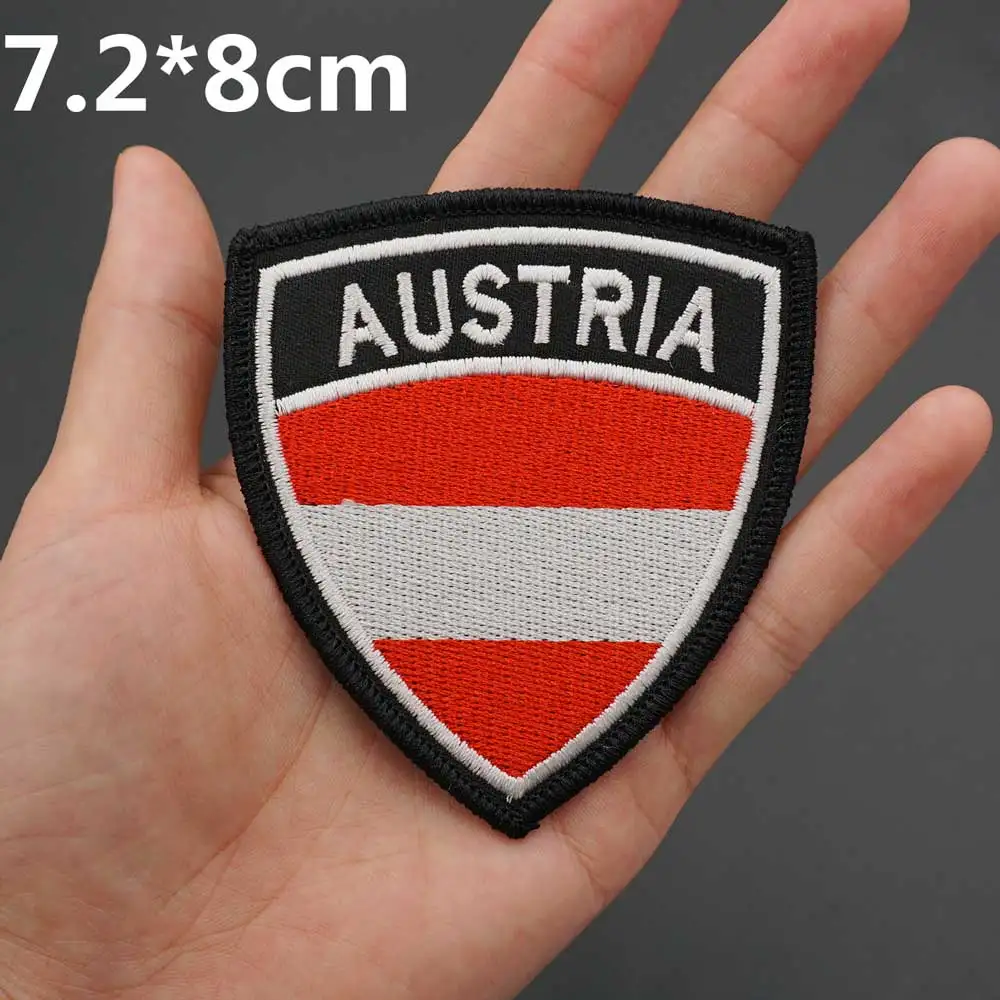 Toppa Termoadesiva Bandiera Austriaca 9x6 Cm: Ricamo Da Stirare Su Vestiti - 3