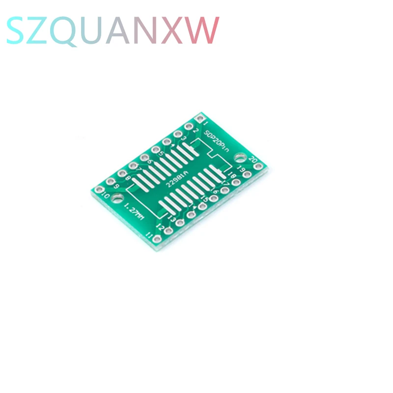20PCS SOP20 SSOP20 TSSOP20 To DIP20 0.65/1.27mm IC Adapter PCB Board NEW 