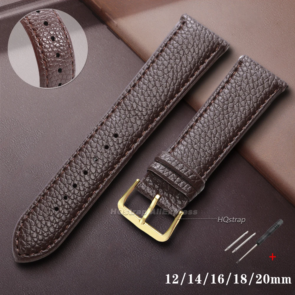 Sleek Universal Leather Watch Strap - Premium Wristband Accessory