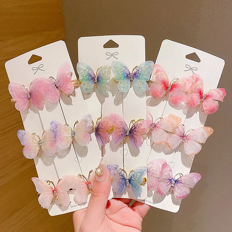 

Random Colorful Butterfly Hairpins Girl Hair Clips Barrettes Women Sweet Hair Ornament Rainbow Headwear Fashion Hair Accessories