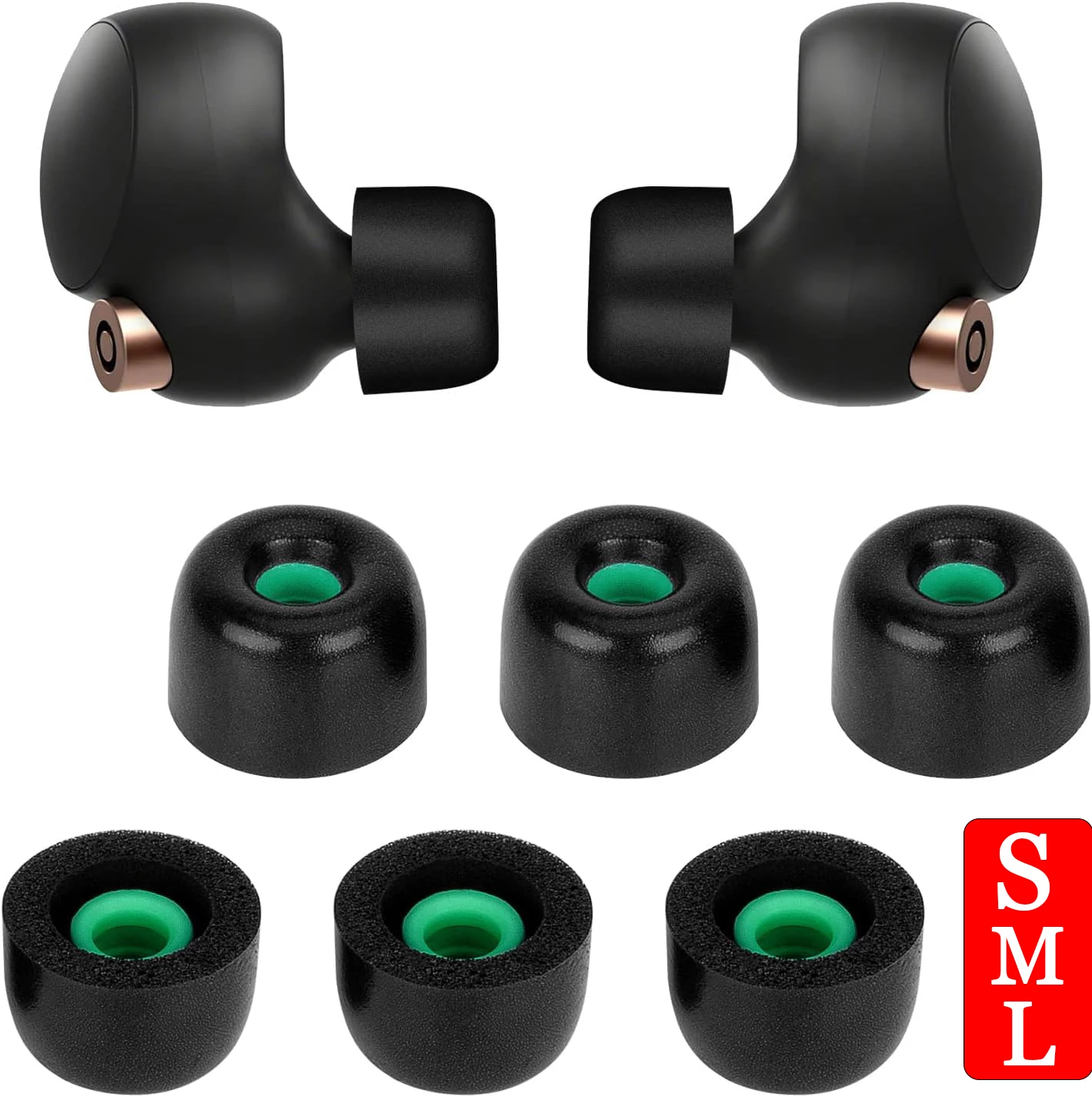 Сменные амбушюры из пены с эффектом памяти для Sony WF-1000XM4/WF-1000XM3, ультрамягкие беспроводные амбушюры для наушников, амбушюры для Sony