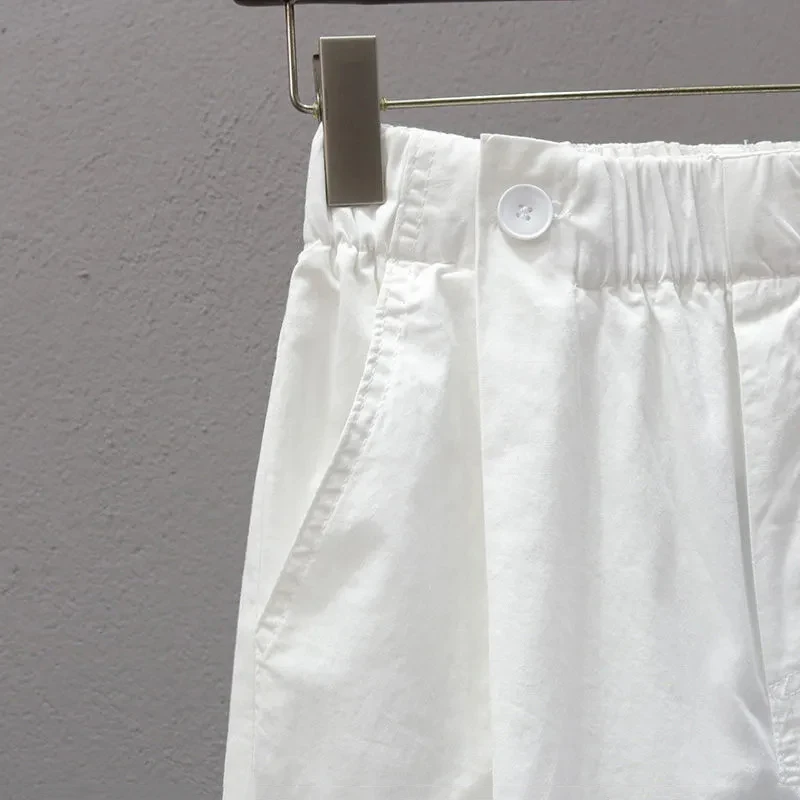 Oversized 4xl Ankle-length Harem Pants Elastic High Waist Pantalones Casual White Women Spodnie Korean Baggy Straight Trousers