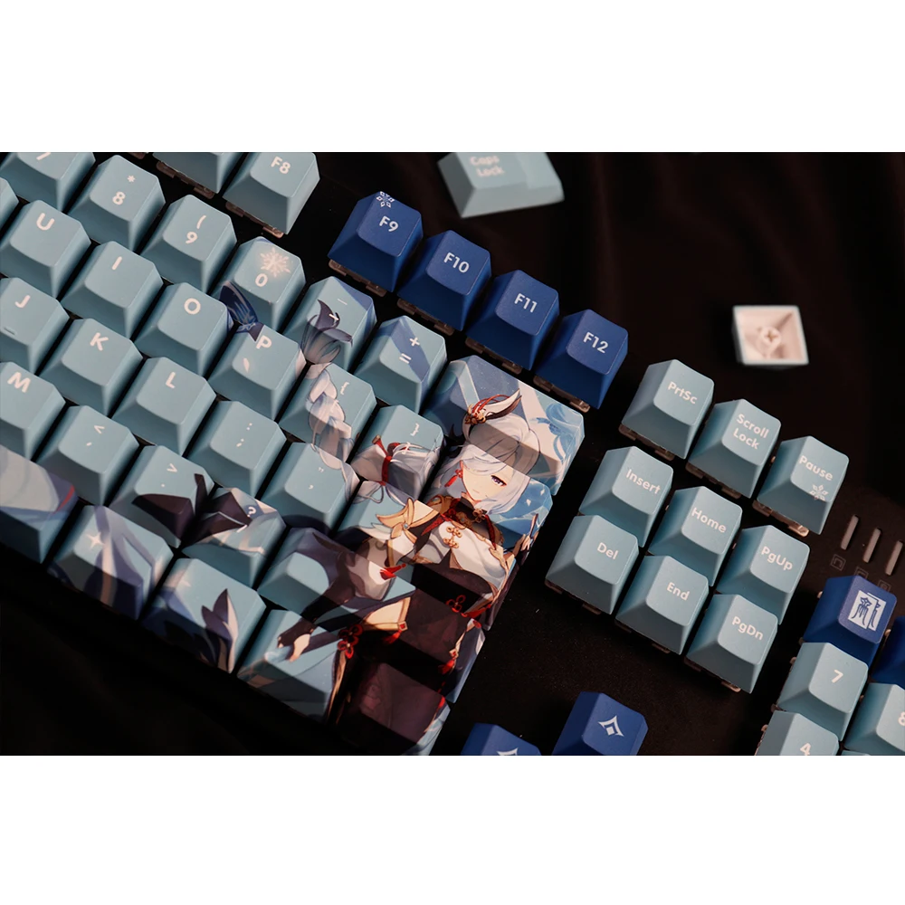  Genshin Impact Keycaps ο ĳ Shen He Keycap  Ű  PBT Anime Keycap Cosplay Gifts