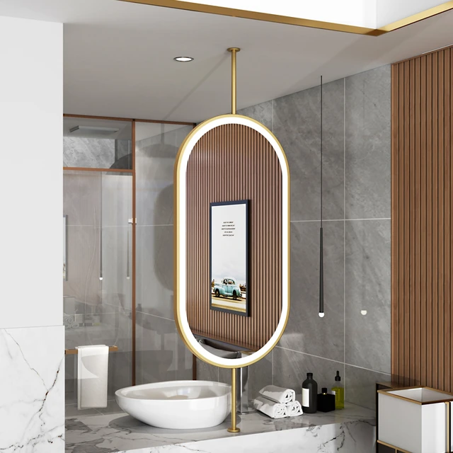 Miroirs muraux de maquillage pour salle de bain, miroir mural de luxe,  nouveau, intelligent, suspendu, sur mesure, décoration de maison -  AliExpress