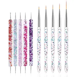 Nail Art Design Kit - Precision Dotting Tools & Liner Brushes (10 - Piece Set) (Nail Brush Set 10pcs)