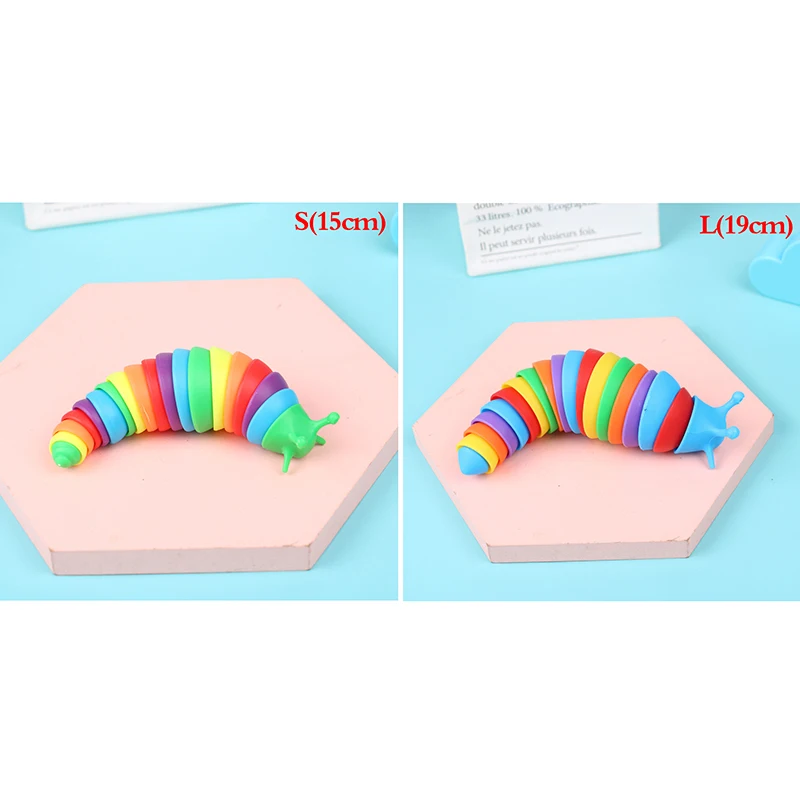 2022 New Rainbow Snail Slug Caterpillar Toy Which Can Release Mental Pressure 15cm/19cm For Kid  Gift New mesh stress ball