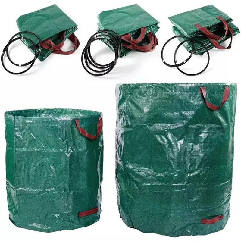 Garden Waste Bag Large Capacity Reusable Leaf Sack Light Trash Can Foldable Garden Garbage Waste Collection Container Storage Bag