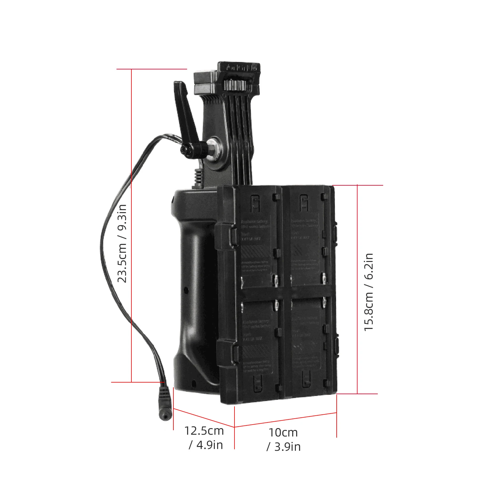 YONGNUO 4-slot NP-F Battery Handle Battery Bracket for YNLUX100/ YNLUX100 Pro/YNLUX200/YN150/YN150S/YN150Li LED Video Light