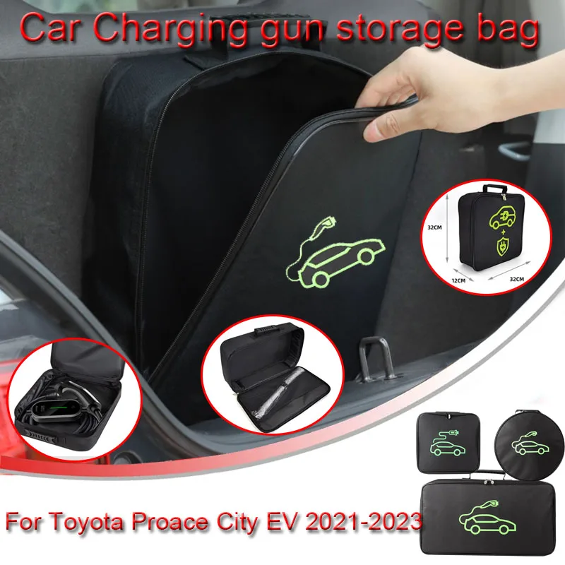 Per Toyota Proace City Ev 2021-2023 2024 Ev Car Portable Charging Cable Storage Borsa Per Il Trasporto Scatola Di Immagazzinaggio Del Bagagliaio Ignif