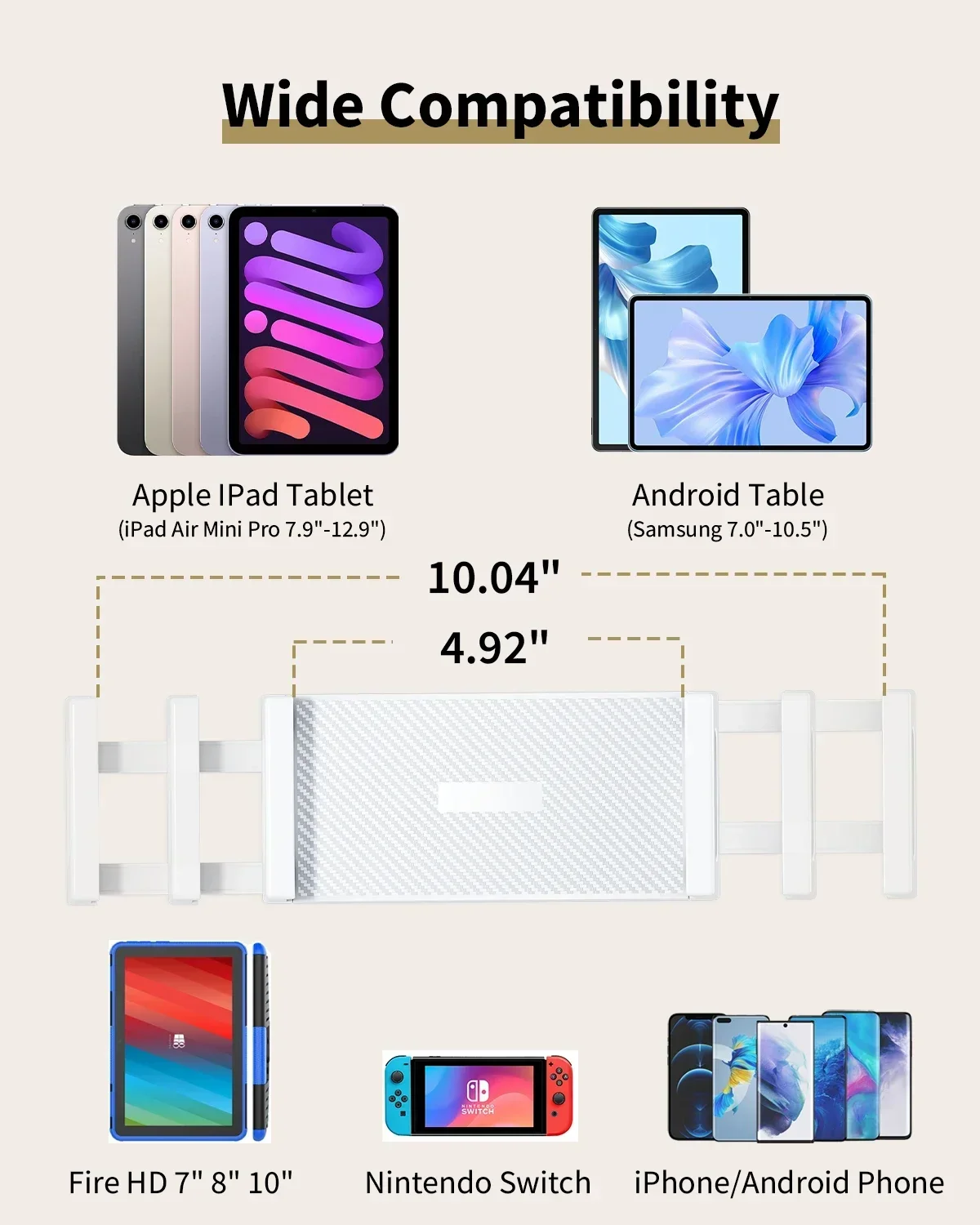 Eary Tablet Stand For Bed Sofa Laying Down Phone Holder With 360 Rotation Height Width Adjustable Multi-Functional Clamp Bracket