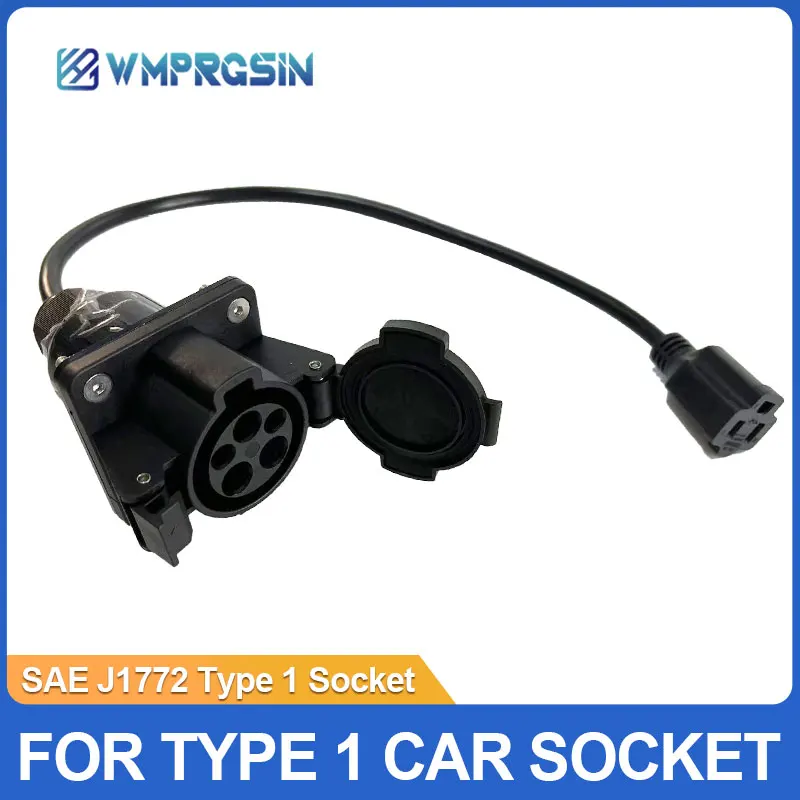 

Type 1 Connector SAE J1772 Car End Socket 16A 15R Single Socket Electric Vehicle Car Charger With 0.5M Cable EV Charging Socket