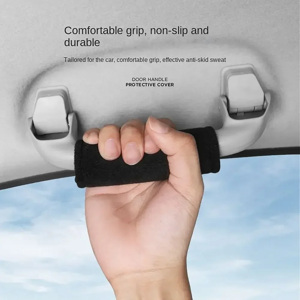 Durable Plush Car Roof Armrest Non-slip Auto Interior Car Handle Protector Pull Handle Cover Universal