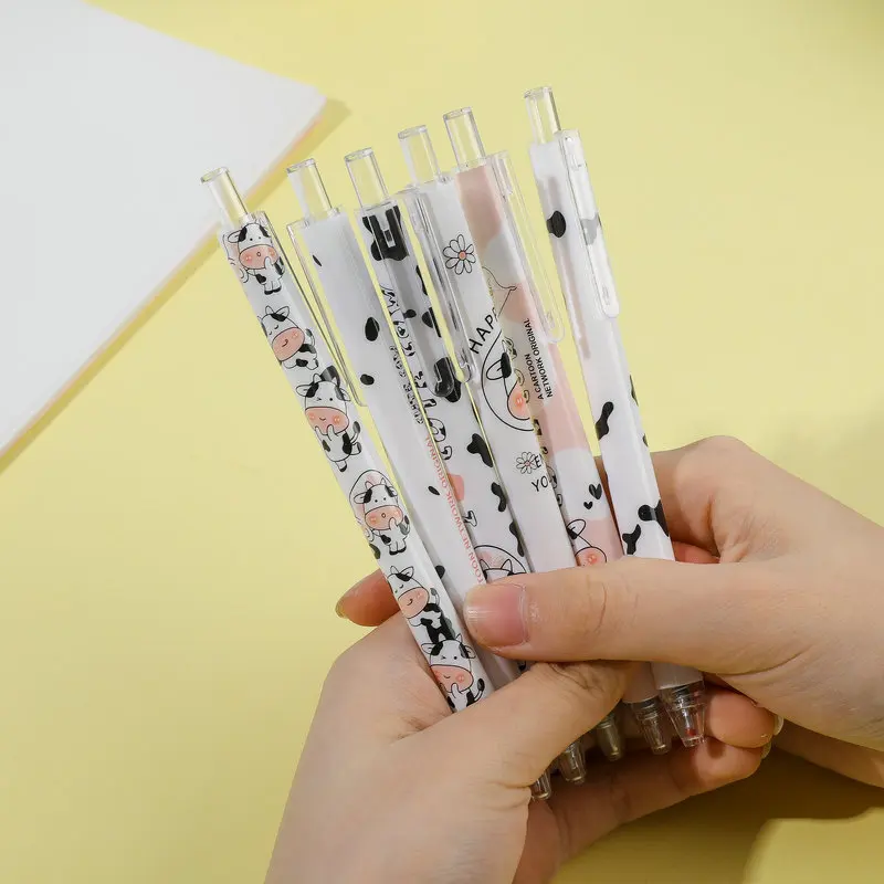  1 Piece Lytwtw's Cute Gel Pen Cartoon Cow Gift Press Office Gift School Supplies Stationery Kawaii Funny Pens 