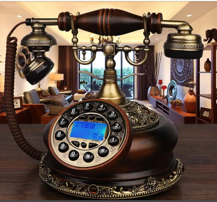 Fashion american style solid wood fixed telephone household fitted